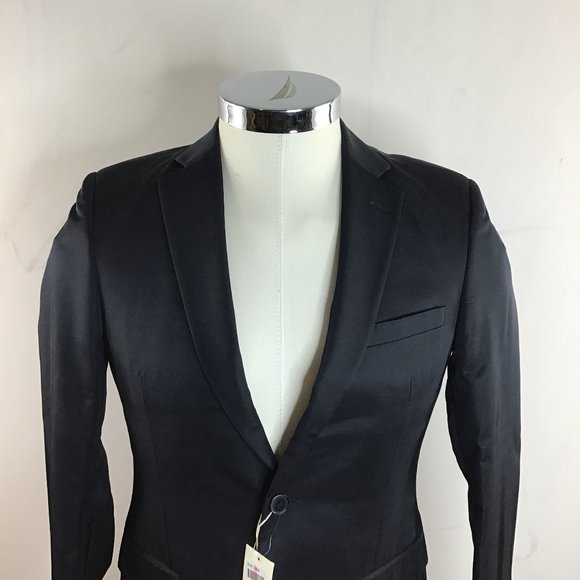 Paoloni Black Two Button Suit Jacket Size 48/US 38 - Picture 4 of 10